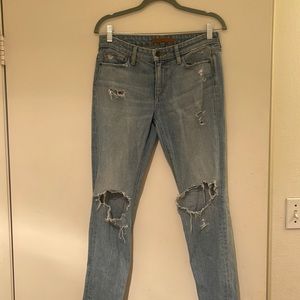 Joes jeans skinny with rips at knees